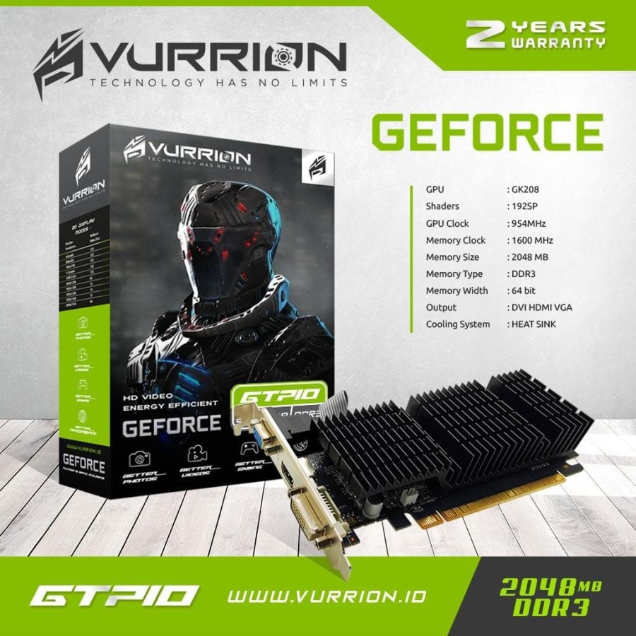 VGA NVIDIA VURRION GT 710 DDR3 2GB 64BIT