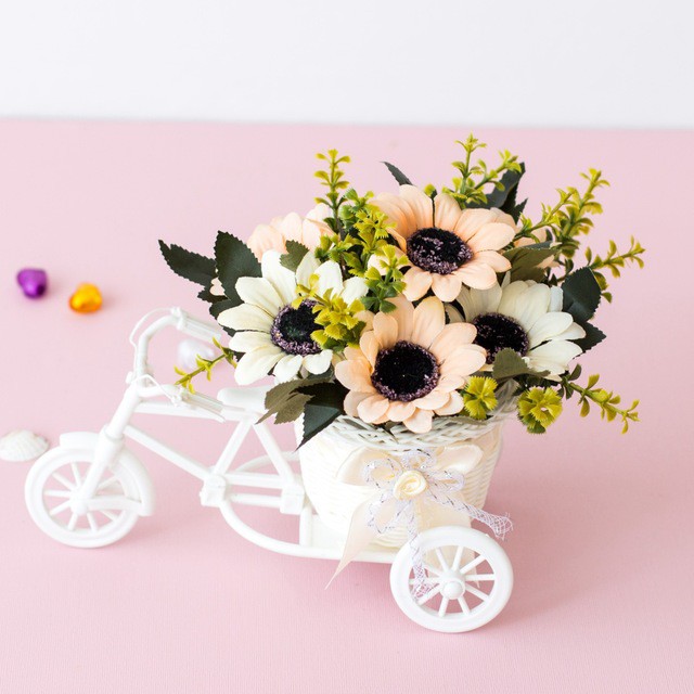 Sepeda Bunga dekorasi Bunga plastik-PS-SB Peach