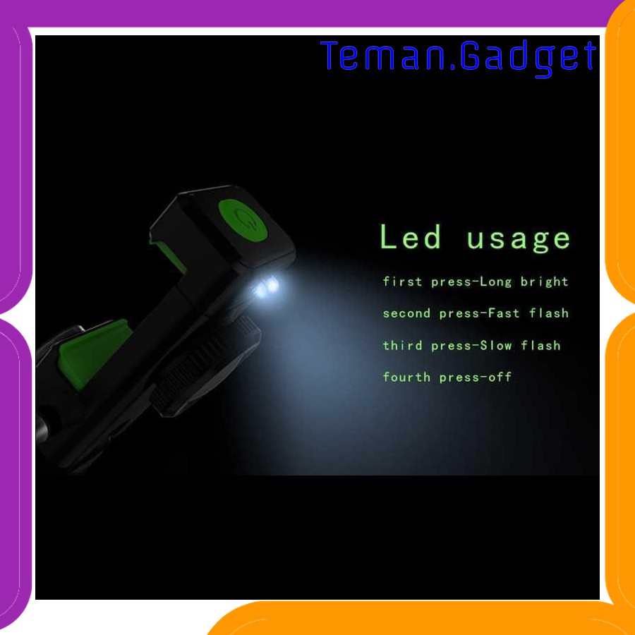 TG-IB187 GUIDER SMARTPHONE HOLDER SEPEDA DENGAN KOMPAS DAN LAMPU LED - Q003