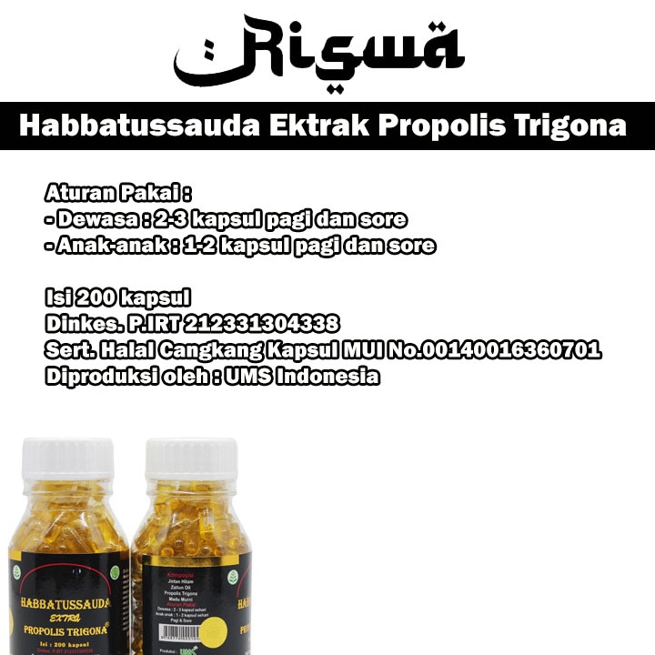 Promil Habbatussauda Extra Propolis Trigona Original 200 Kapsul Progam Hamil Nigpro Oil Minyak Habatusauda