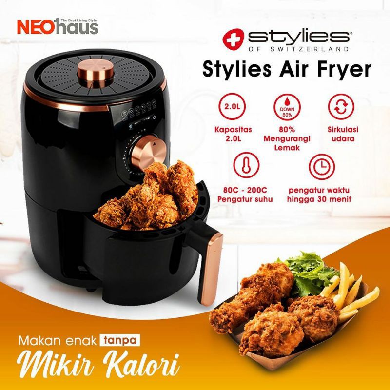 Air Fryer Stylies By Neohaus Menggoreng Tanpa Minyak Original Shopee Indonesia