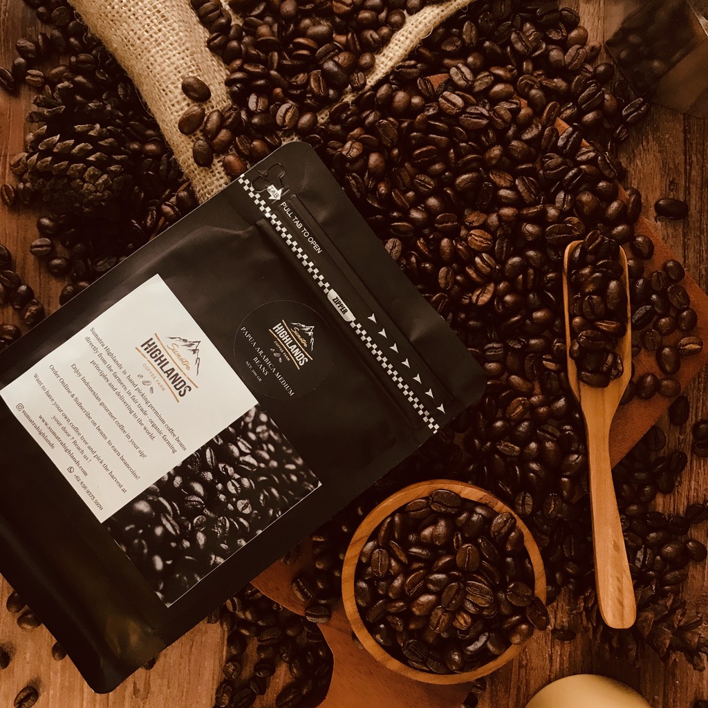 

KOPI BIJI PAPUA ARABICA MEDIUM ROASTED COFFEE BEANS 500 GR