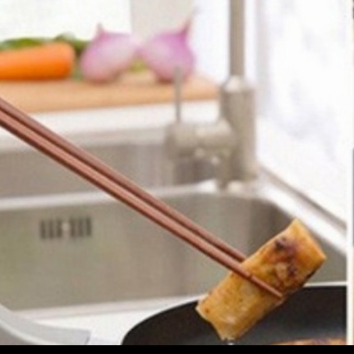 Sumpit Kayu Coklat Tebal Panjang 40CM Sumpit Panjang Masak Sayur di Wajan Kuali Teflon Panci Dapur M
