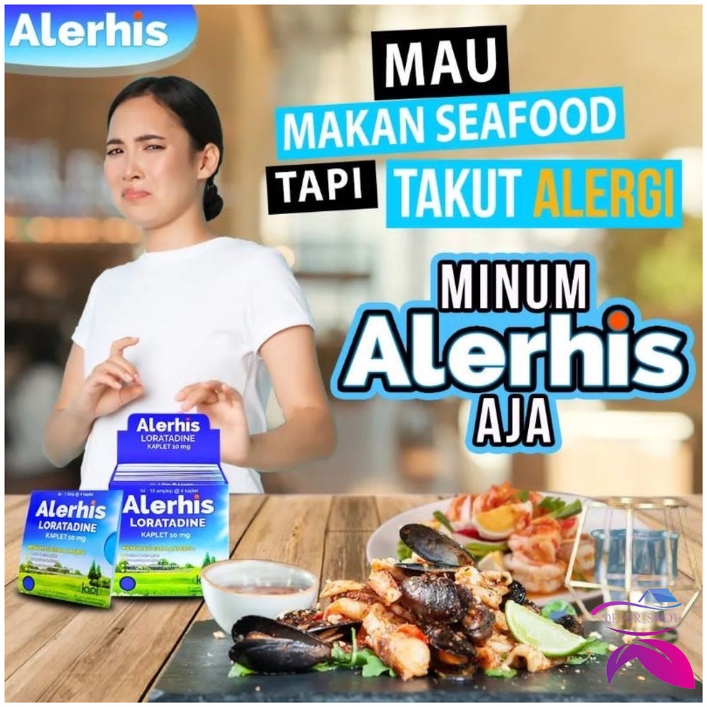 Alerhis Loratadine Obat  Anti Alergi Kulit - Strip