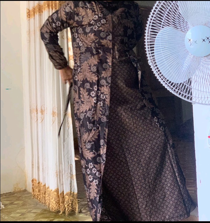 Gamis Batik Katun Gamis Batik Wanita Gamis Batik Pekalongan Gamis Batik Sogan Coklatan M L Xl