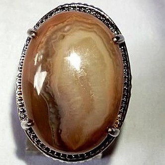 cincin batu akik pancawarna garut kristal(motif gambar kantong Semar)