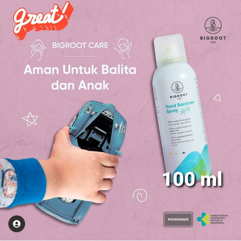 Jual Hand Sanitizer Bigroot Spray 100 Ml ( Aman Buat Balita & Anak ...