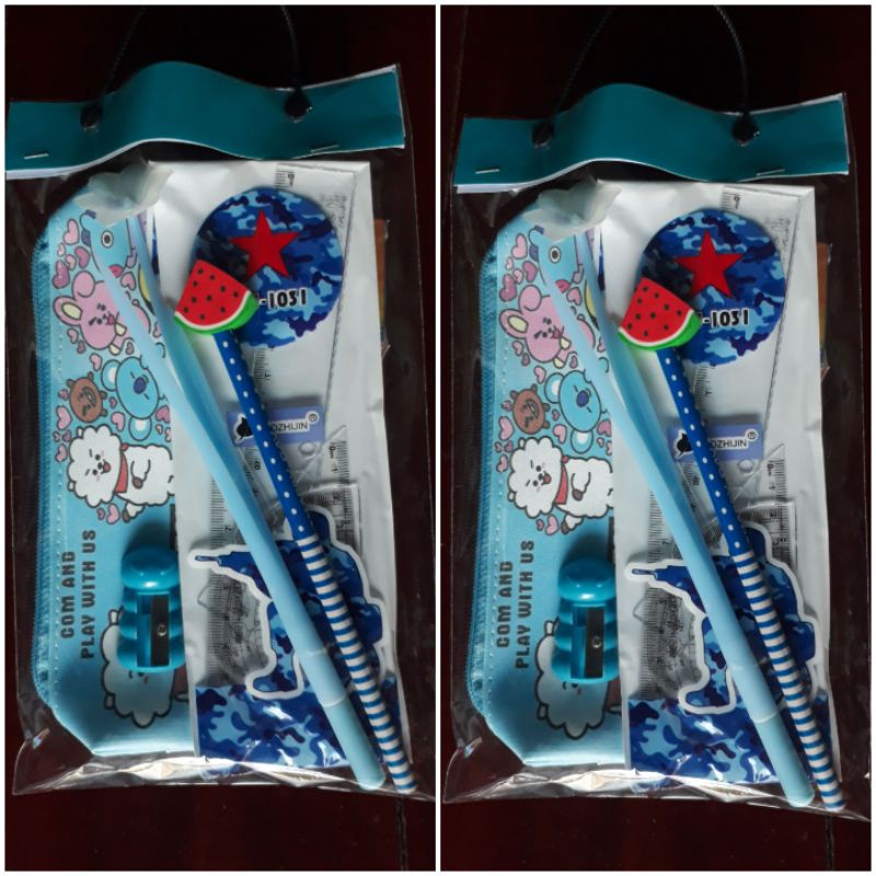

satu set alat tulis murah,kotak pensil resleting