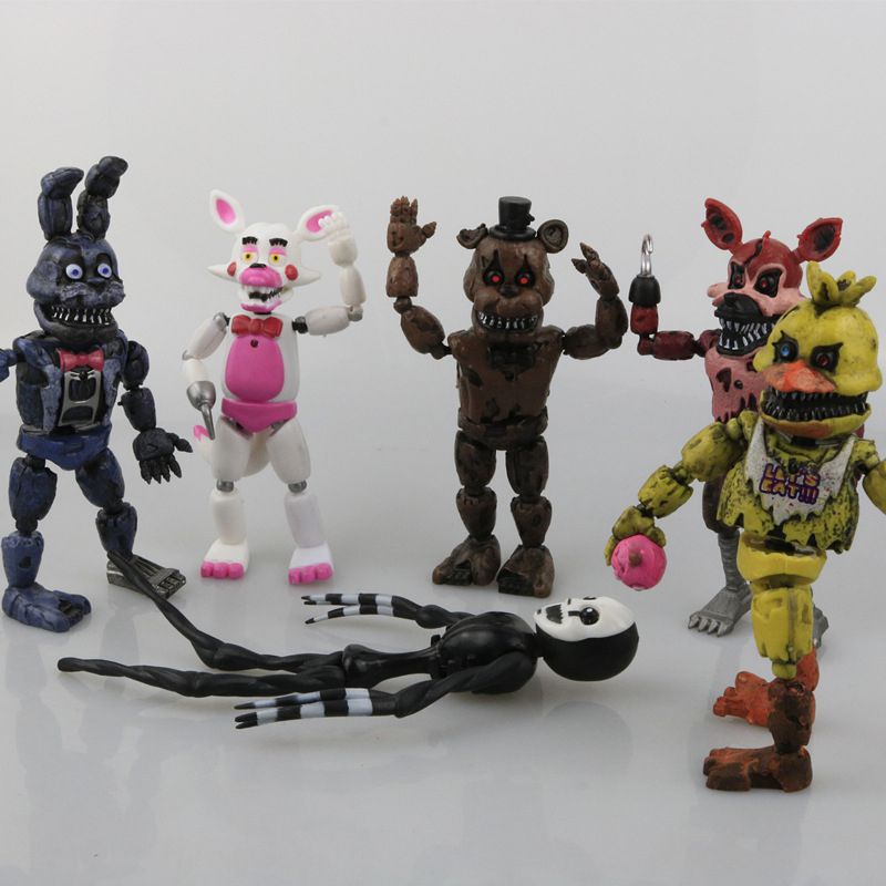 19cm 6pcs FNAF Five Nights At Freddy's Light Action Figures Game Toys Collection Boneka Doll