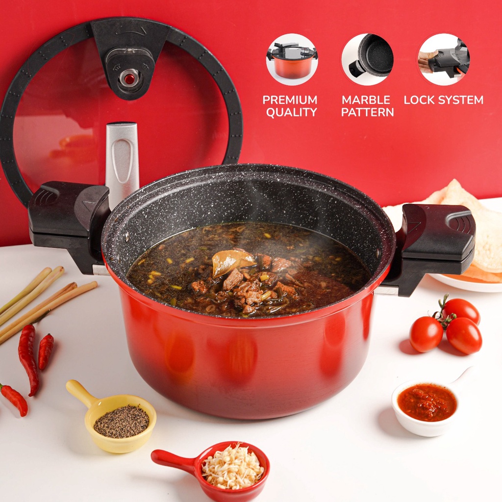 Amercook USA Panci Presto Tekanan Rendah Anti Lengket Alfetta Series