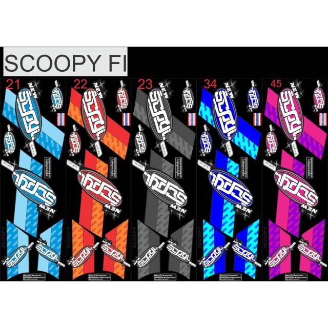 Striping lis sticker variasi honda Scoopy fi Scoopy lama juga bisa motif Thailand