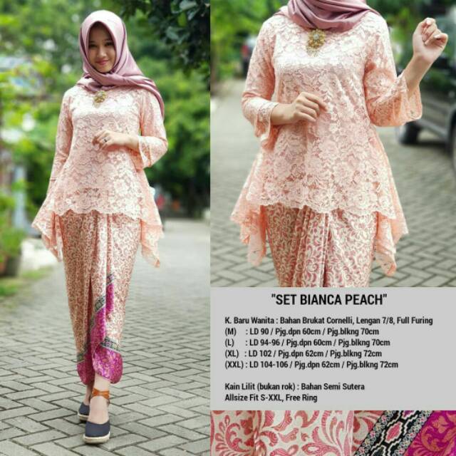 KEBAYA BIANCA SET BROKAT/kebaya seragam/bajuwisuda/kebya kondangan