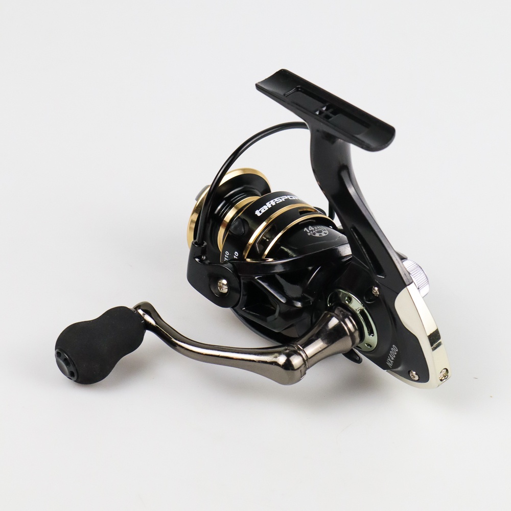 TaffSPORT Gold Sharking NX4000 Series Metal Reel Pancing Spinning Fishing Reel 5.2:1 Gear Ratio - Black