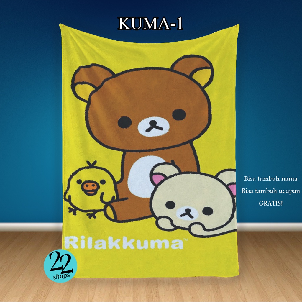 Selimut Lucu Karakter Kartun - Selimut Rilakkuma - Selimut Custom - Selimut Design Sendiri