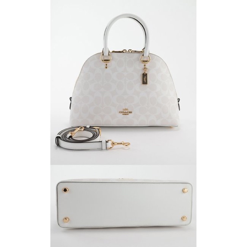 COACH KATY SATCHEL IN SIGNATURE CANVAS -White  (F2558)