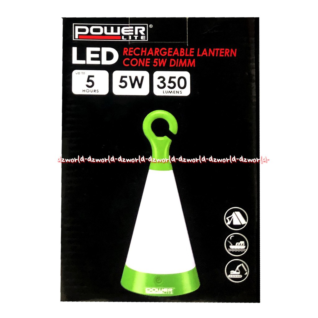 Powerlite LED Rechargeable Latern Cone 5watt Lampu Emergency Gantung Power Lite Green Hanging