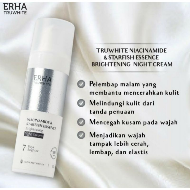 Cream malam whitening erha truwhite night 30g