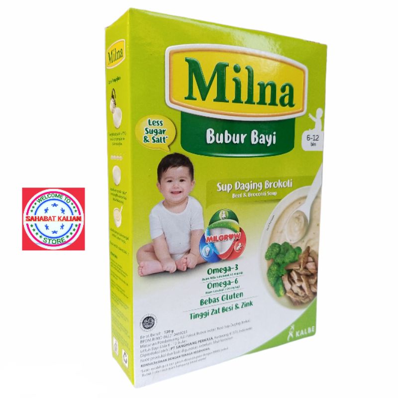 MILNA BUBUR BAYI 6+ DAN 8+ 120GR PER 1 BOX