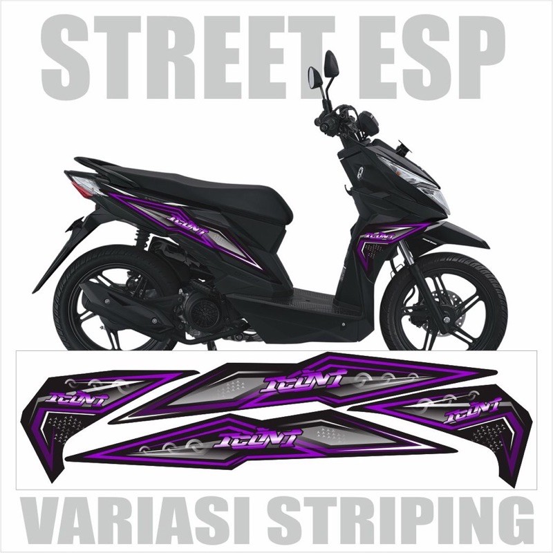 STRIPING BEAT ESP VARIASI STRIPING STICKER UNGU