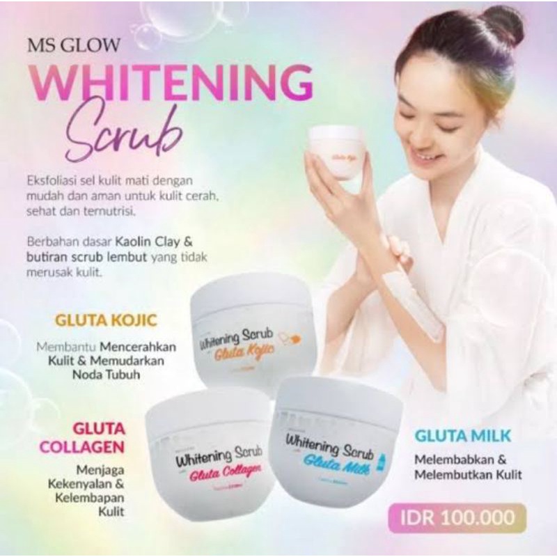 Whitening Scrub MS Glow / Scrub Badan  / Scrub whitening / Menghilangkan kulit mati / Scrub terlaris