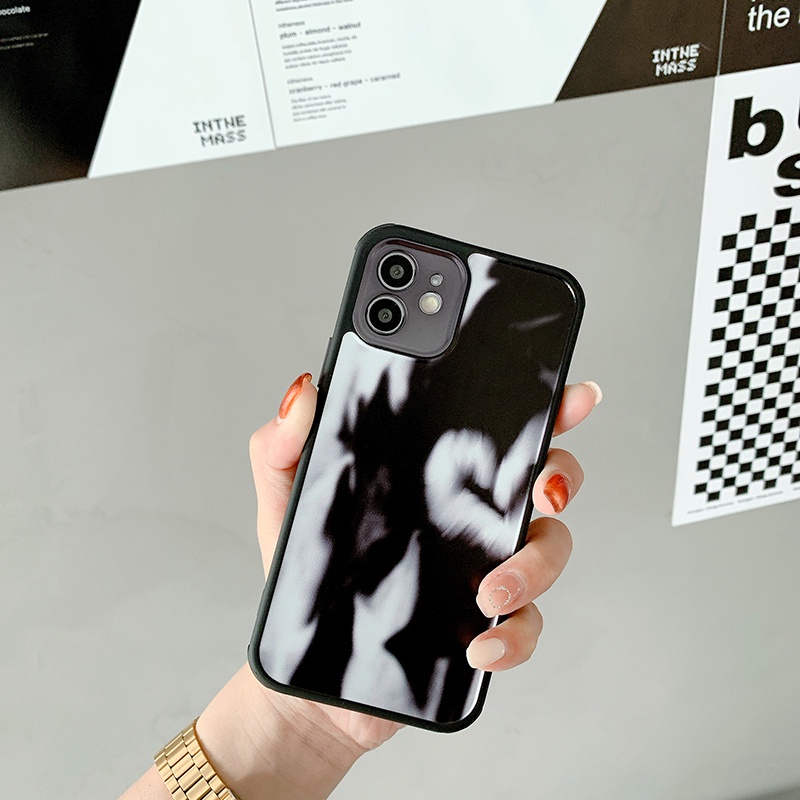 Soft Case Pelindung Kamera Bahan TPU Warna Hitam Putih Untuk Iphone 11 12 13 Pro Max X Xs Xr Xsmax 7 8 Plus