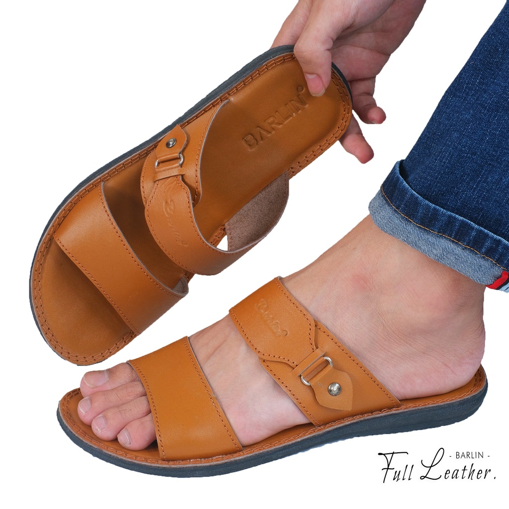 Sandal Kulit Pria Casual - Sendal Pria kulit Original Barlin