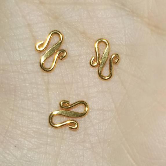 99▲Pengait kalung bentuk S emas muda