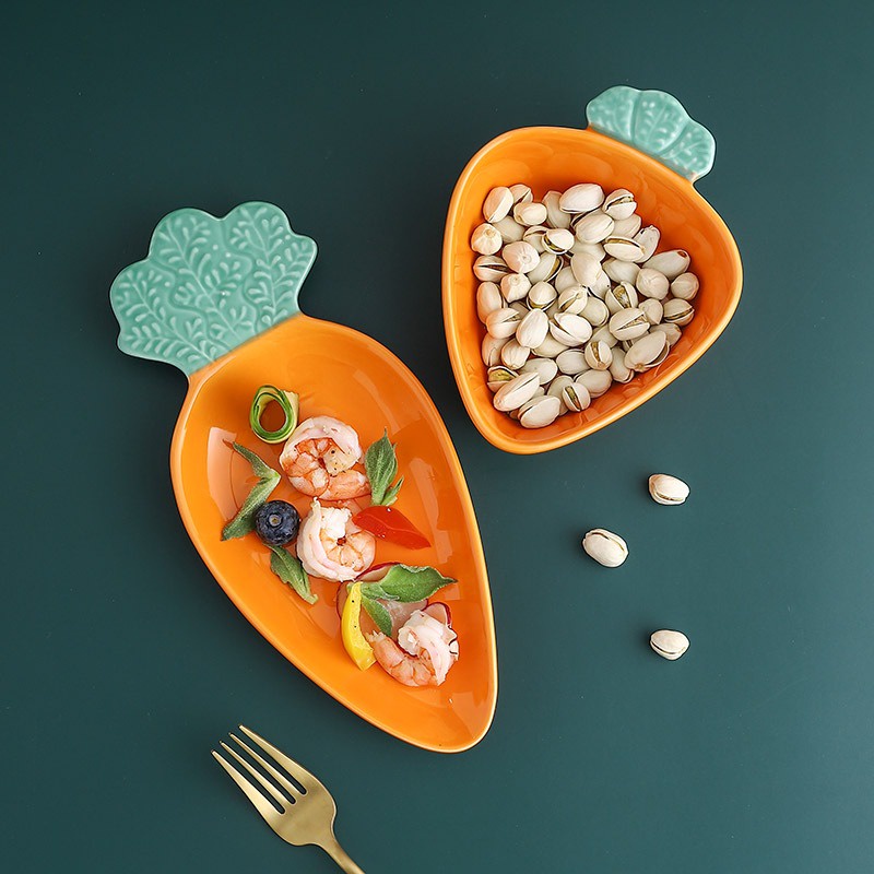CARROT PLATE BOWL/ PIRING SAJI/ WADAH SAJI/ PIRING KERAMIK/ WADAH SAJI MAKANAN/ WADAH MAKANAN