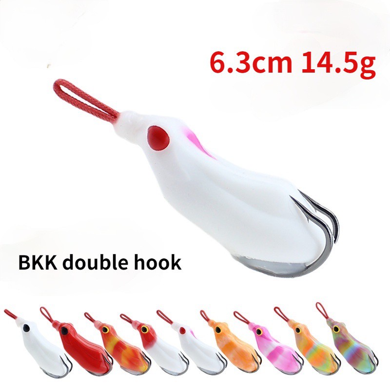 Umpan Pancing Soft Bait Bentuk Katak Dengan Kail Ganda Ukuran 6.3cm14.5g