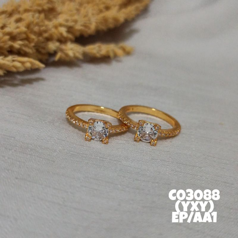 Cincin Yaxiya mata zircon gold C03088