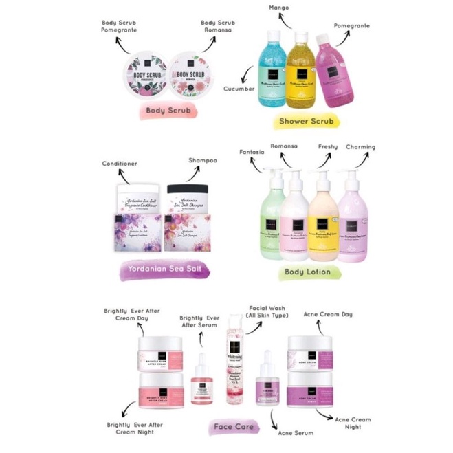 botol kosong skincare scarlett serum body lotion sabun cream acne brightly