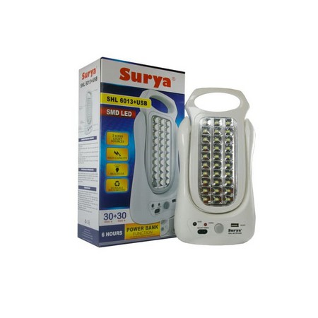 Lampu Emergency Surya 2 Arah Sisi LED 6013+ USB