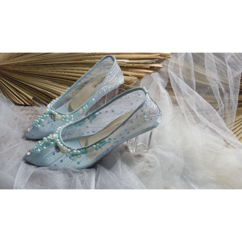 sepatu merrisa babyblue sepatu cantik sepatu wedding