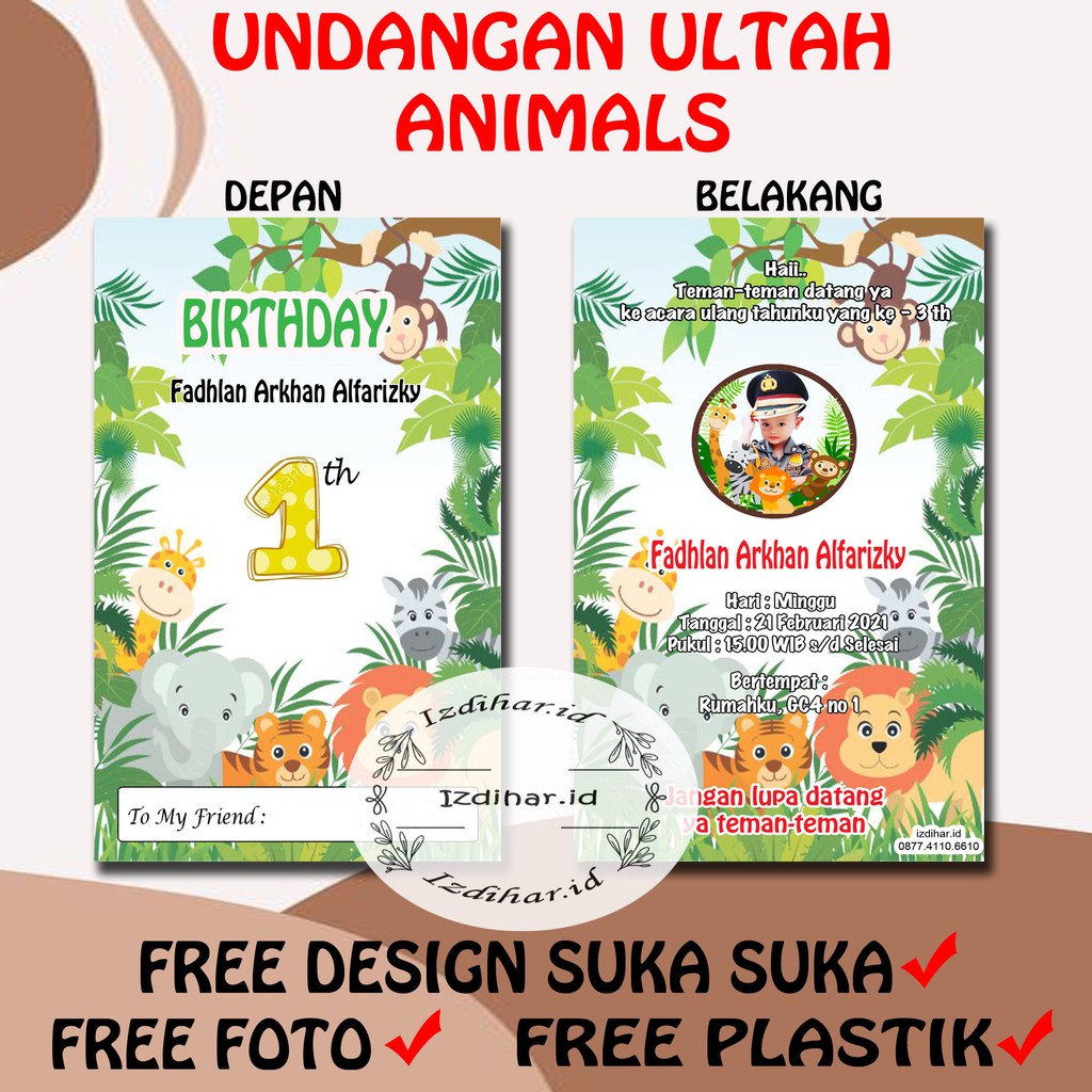 (UNDANGAN ULTAH)/ Undangan ulang tahun / undangan ultah / undangan cetak / cetak undangan