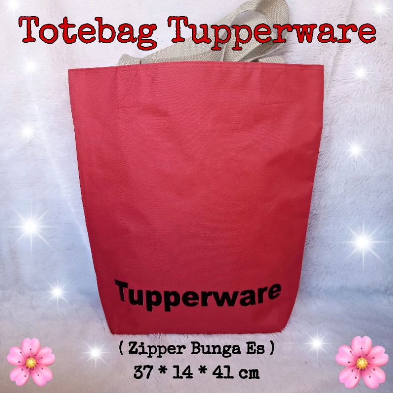 Tupperware Silver &amp; Other Colour Tote Bag ( Zipper Bunga Es )