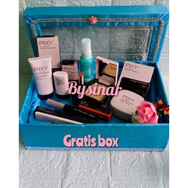 Pixy Perfect last paket seserahan pernikahan gratis box tutup/Paket makeup pixy hantaran/pixy paket 
