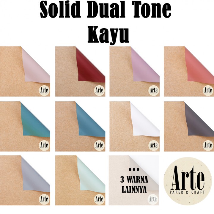 

iDk90 20 Lembar Solid Dual Tone Kayu Kertas Buket Korea Bunga Flower Wrapping Paper Kado Arte Grosir