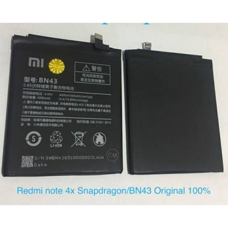 BATRE BATERAI BATTERY XIOMI REDMI NOTE 4X MIDO BN43