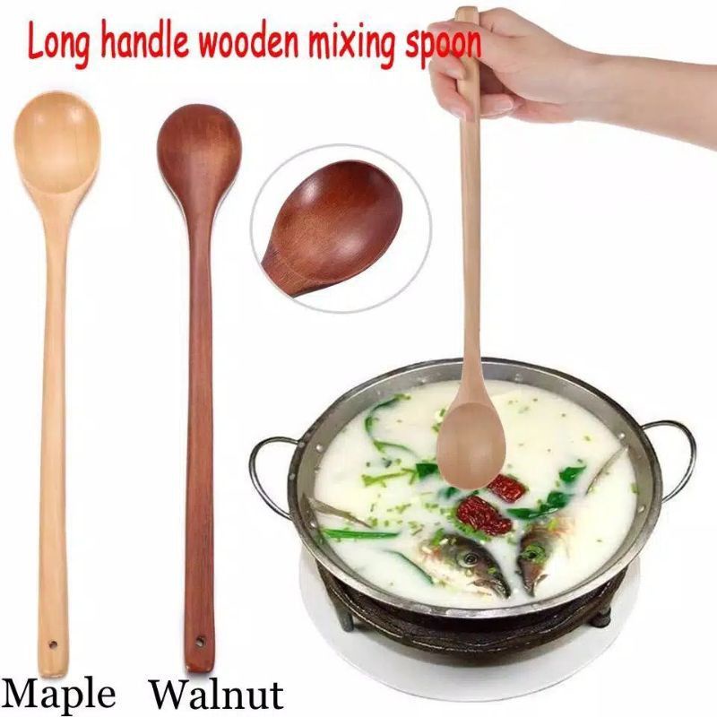 long handle wooden spoon // sendok kayu tahan panas