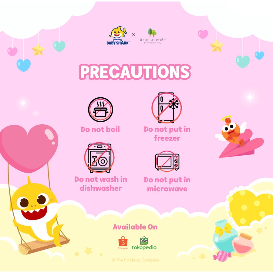 DOWN TO EARTH PINKFONG SPOON &amp; FORK IN CASE