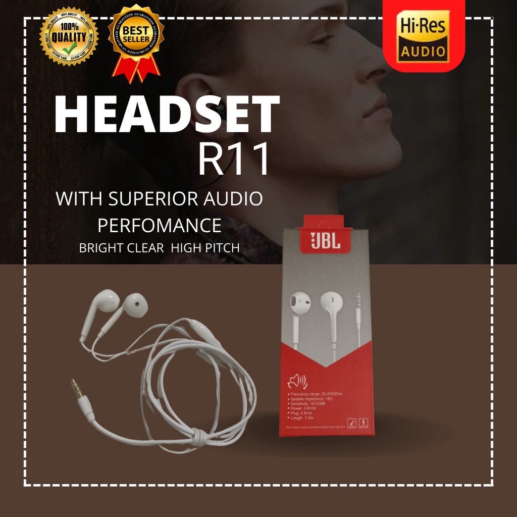 HEADSET / HANDSFREE JBLL TIPE R11 bisa dipakai semua tipe hp