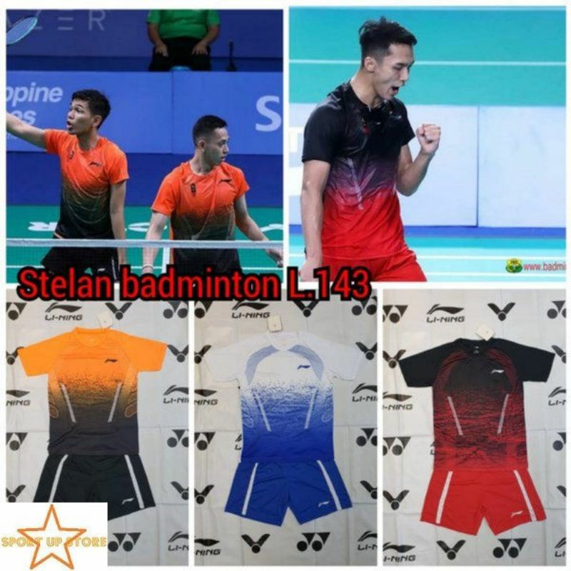 Setelan Baju badminton dewasa/baju badminton lining/kaos badminton lining L143 JOJO