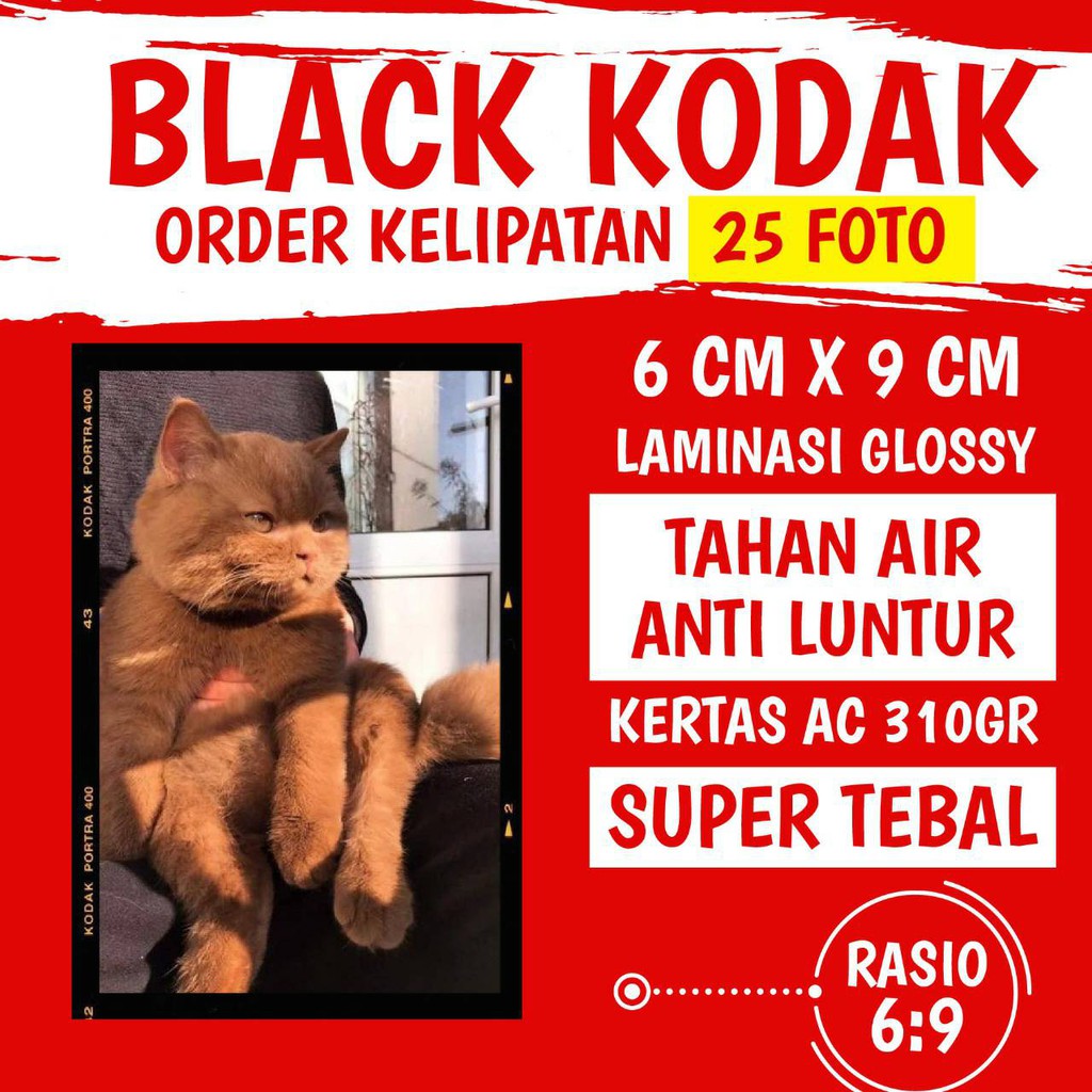 CETAK KODAK BLACK/WHITE UKURAN 2R (HARGA SATUAN)