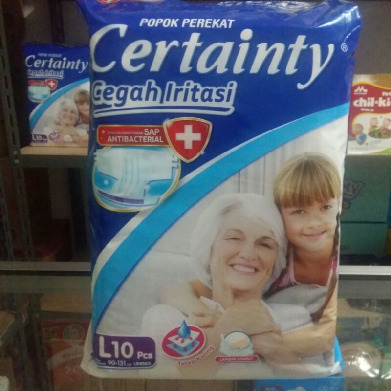 Certainty Popok Perekat Dewasa / Orang Tua M10 L10 XL10 Diaper Lansia Ukuran M 10 L 10 XL 10