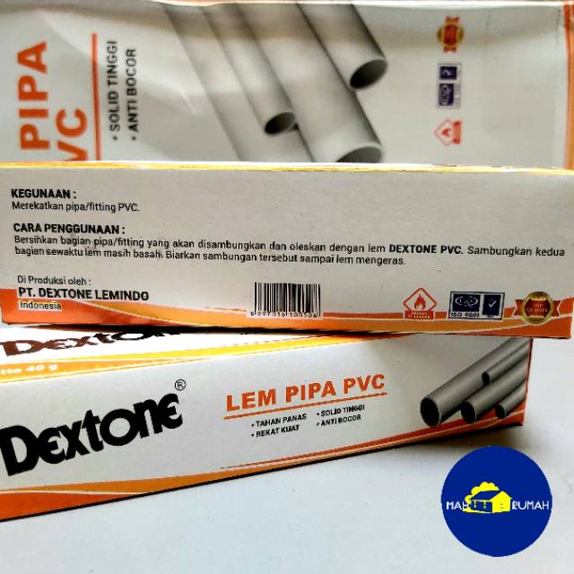 Lem Pipa PVC Lem Fitting Paralon TUBE 100% Original - DEXTONE 40gr 40 gram