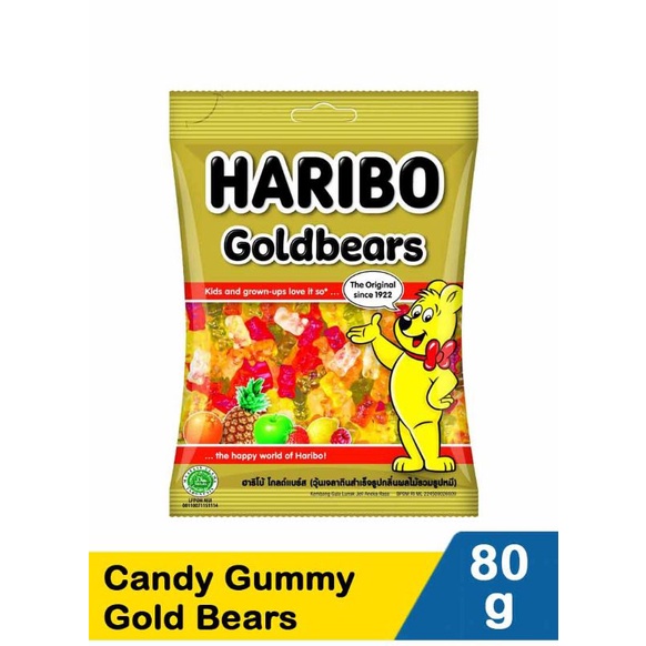 

Haribo Candy Gummy Gold Bears 80G