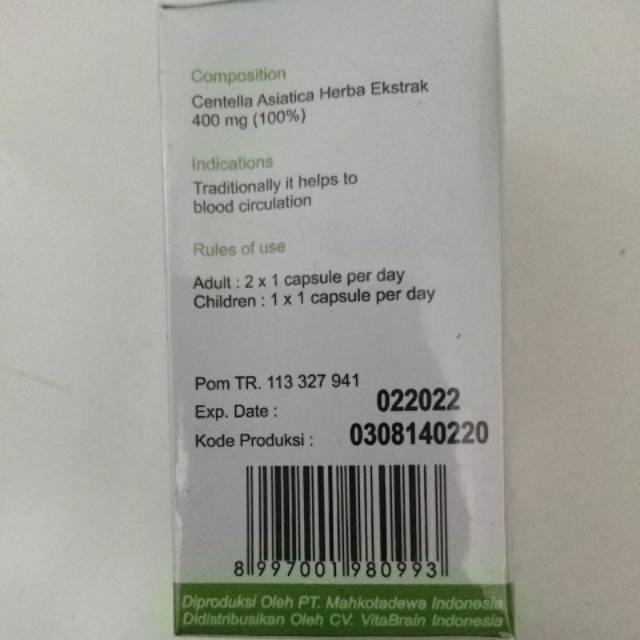 Vitabrain | Vitabrain Centela | Vitabrain Indonesia | vitamin otak | Distributor | Vitabrain Asli