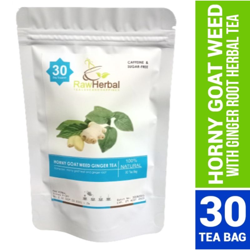 Horny Goat Weed Ginger Tea : Epimedium Leaf With Ginger 30 Tea Bag