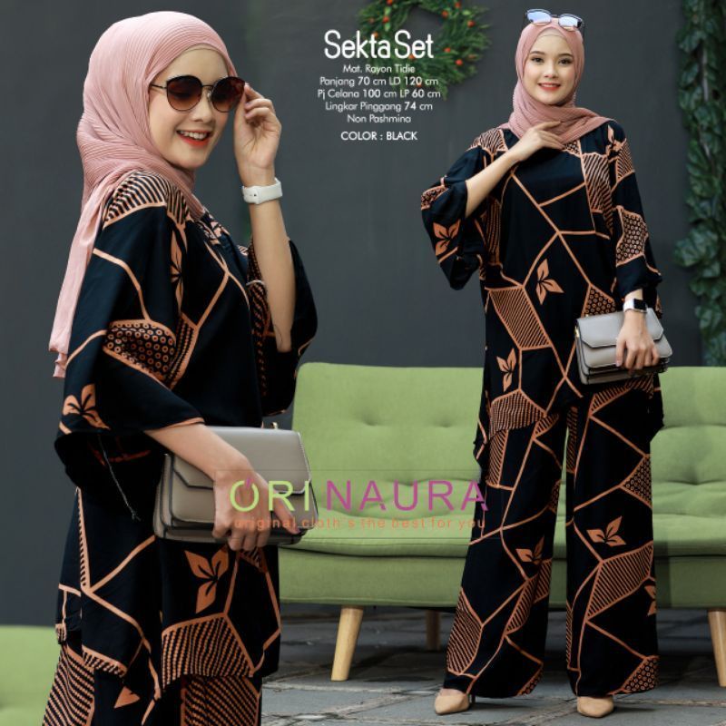 One Set CP WAKA Garis Tiedye Polkadot Jumbo Setelan Oversize Sekta Lafa Bat wings