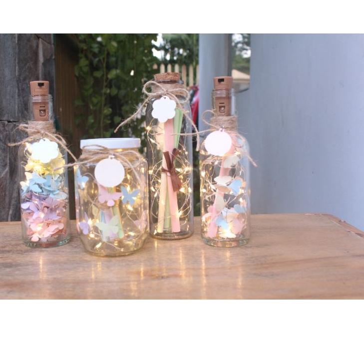 

Promo - Message in bottle surat pesan dalam toples 450 ml dengan lampu led kado unik kado ultah ~